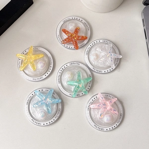 Starfish resin phone grip set with glitter finish on Gift For You decorative cards