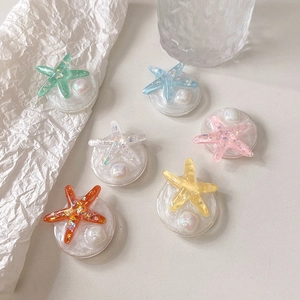 Set of 6 glitter starfish expanding phone grips in various vibrant colors
