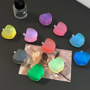 Apple Shape Phone Grip Retractable Air Cushion Stand Frosted Translucent Plastic Colorful Fruit Mobile Support