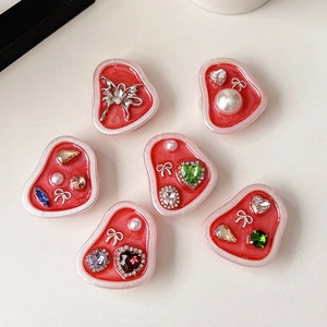 Phone Grip Expandable Stand Heart Butterfly Rhinestone Artificial Pearl Drip Glue Sweet Coquette Accessory For Smartphone