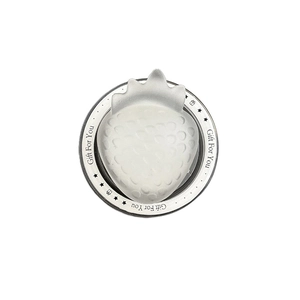 Transparent strawberry magnetic phone socket holder on white gift card tray