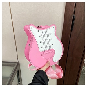 Sac Bandoulière Forme De Guitare Cuir PU Nouveauté Créative Mode Sac À Épaule Avec Large Bandoulière Réglable Pour Femmes Filles