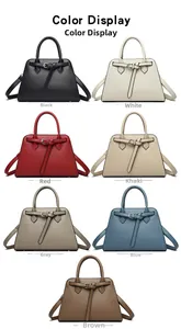 Selection of stylish leather handbags in seven vibrant colors for versatile daily wear