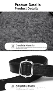 Close-up of black lychee texture leather handbag with silver adjustable metal buckle