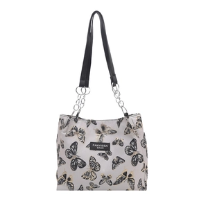 Sac à bandoulière décontracté d'été avec imprimé papillon vintage et chaîne en métal