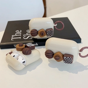 Cute 3D Chocolate TPU Earphone Case For AirPods Pro 2 3 4 Ins Style Protective Cover With Brown Buckle Creative Dessert Shape Sleeve