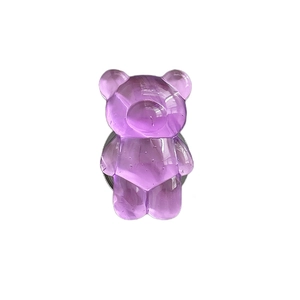 Korean ins style cute purple translucent bear shaped retractable phone grip for smartphone