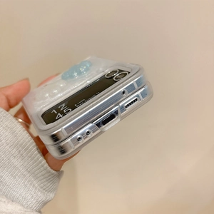 Detailed bottom view of Galaxy Z Flip phone case with precise Type-C port and speaker cutout