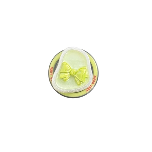 Cute green bow magnetic phone socket with Good Luck text in minimalist ins style