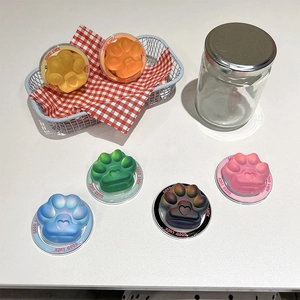 Cute matte cat paw magnetic phone socket set in multiple colors with Good Luck text