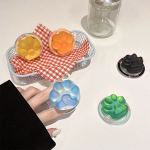 Cute matte cat paw magnetic phone grip in five colors including blue and green