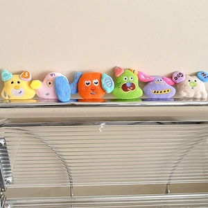 Colorful plush cartoon dog phone stand holder set in six vibrant dopamine colors