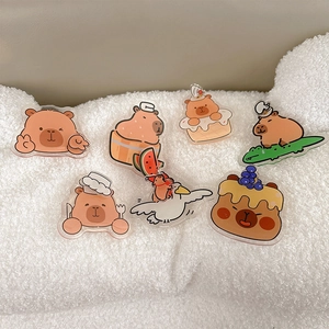 Cute Cartoon Capybara Rotatable Phone Stand Acrylic Expandable Airbag Grip Bracket For Smartphone Foldable Holder