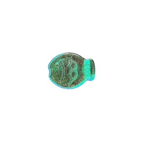 Funny taiyaki fish phone socket stand with holographic glitter in translucent blue green