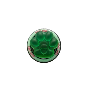 Cute green cat paw magnetic phone holder with heart detail and Good Luck text