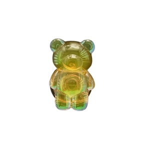 Iridescent laser bear pop socket phone stand with a creative transparent 3D design