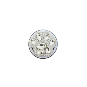 Sparkling cat paw magnetic phone socket with crystals and heart-shaped rhinestones