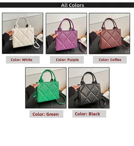 Vue détaillée de la collection de cabas matelassés disponible en cinq couleurs élégantes