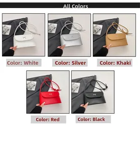 Detail showing five colors of mini shoulder bags with metallic bow flip covers