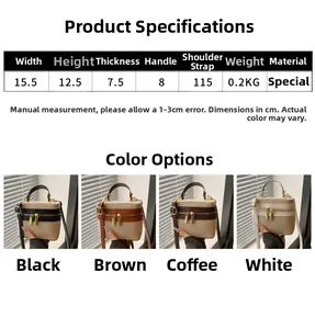 Size chart showing 15.5x12.5x7.5cm dimensions for the small patchwork handbag