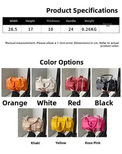 Detailed size chart and specifications for the stylish PU leather women shoulder bag