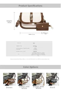 Detaillierte Größentabelle und Farbauswahl für die PU-Leder Satteltasche Set