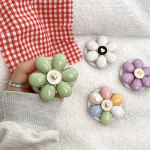 Floral magnetic phone socket with golden heart in green, purple and candy colors