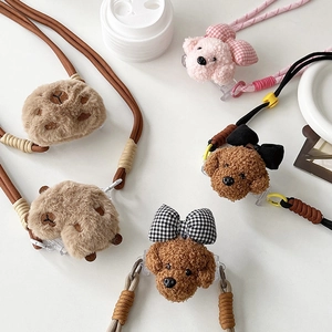 Lanière de téléphone capybara et chien avec cordon tressé réglable en bandoulière