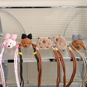 Clip Arrière De Téléphone En Peluche Capybara Caniche Cordon Tressé Réglable Bandoulière Tour De Cou Mignon