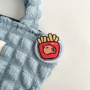 Schattige cartoon Capybara frietjes ontwerp acryl magnetische telefoonhouder op tas