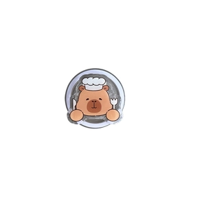 Schattige cartoon capybara chef acryl uitbreidbare telefoonhouder