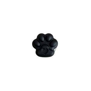 Black jelly cat paw phone socket stand with cute heart design on white background