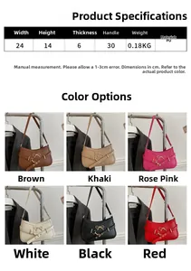 Detailed grid view of stylish PU leather shoulder bags in six various color options