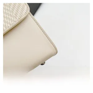 Macro detail of high-quality woven fabric and premium leather texture with fine stitching