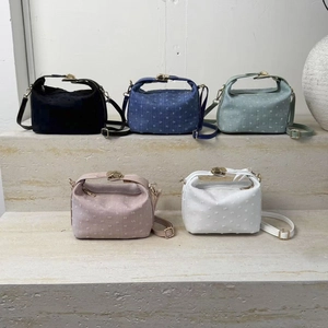Trendy macaron color casual crossbody bags in five different colors and textures