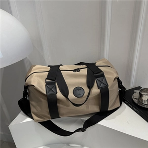 Minimalist khaki oxford travel bag with large capacity and detachable shoulder strap
