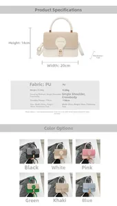 Detailed size chart for minimalist patchwork square bag with PU and straw texture