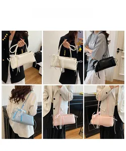 Sacs baguette sous plusieurs angles avec nœuds en dentelle et rubans latéraux