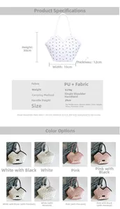 Detailed size specifications for quilted tote bag showing height 30cm and width 19cm