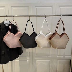 Large capacity tote bags for women with unique V-shaped opening in four stylish colors