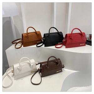 Crocodile pattern crossbody bag set in five colors with gold hardware and top handles