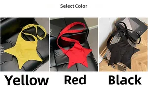 Quilted star canvas bags in yellow, red, and black colors displayed on a sofa