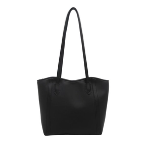 Elegant black minimalist tote bag with slender straps for daily office commuting