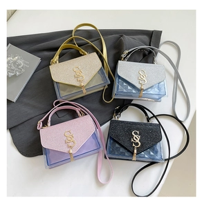 Chic quilted PVC crossbody bags in various colors with glitter flaps and metal tassels