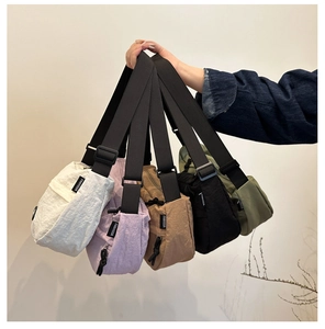 Multiple color options of kids nylon crossbody chest bags with adjustable straps