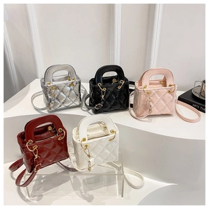 Mini quilted handbags in five colors featuring metallic finish and gold hardware