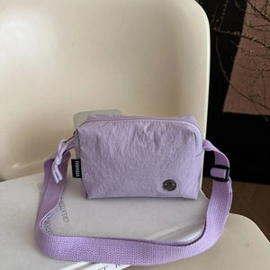 Fashion Women Mini Crossbody Bag Lightweight Nylon Wrinkle Square Shoulder Bag Solid Color Versatile Daily Commute Travel Bag
