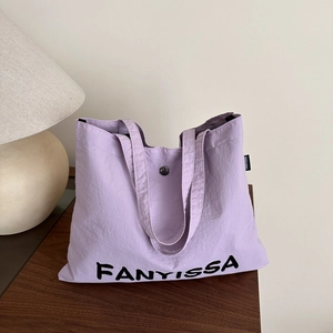 Large lavender FANYISSA canvas tote bag for women, perfect for college and commuting