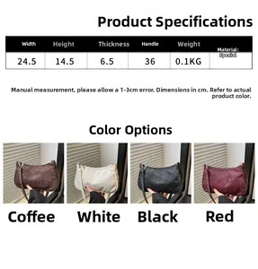 Spécifications de taille pour sac sous les bras texturé en plusieurs couleurs