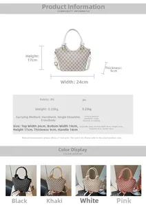 Spécifications détaillées de taille du sac seau vintage avec motifs imprimés rétro